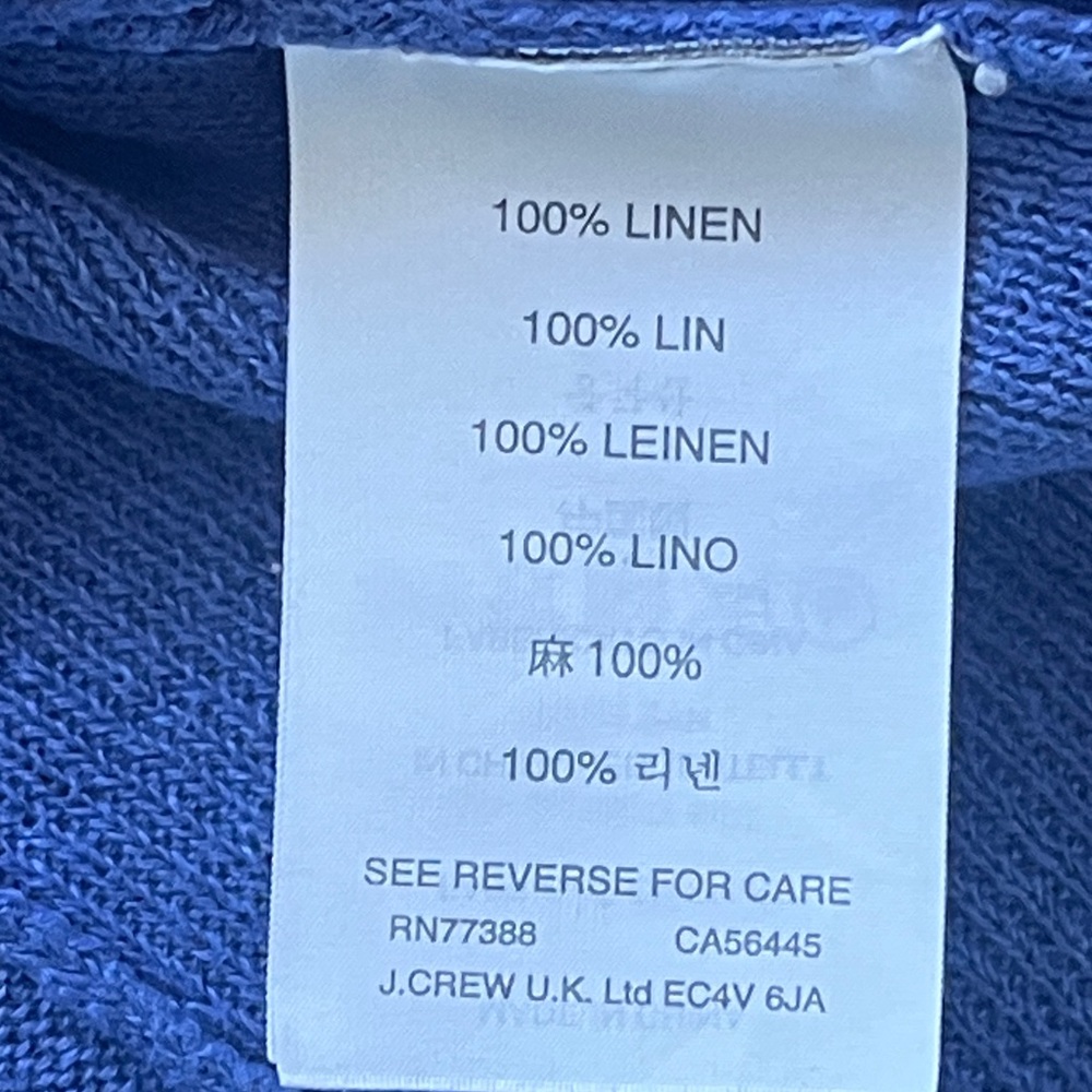 J. Crew Cornflower Blue Linen Long Sleeve Sweater XS - Picture 6 of 10